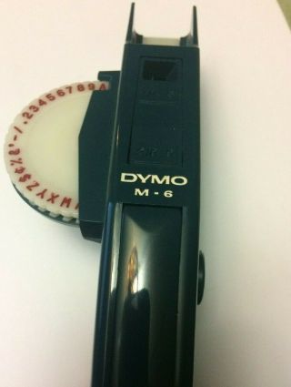 VINTAGE DYMO M - 6 LABEL MAKER w/ 4 TAPES,  EXTRA WHEEL 1966 a7 3