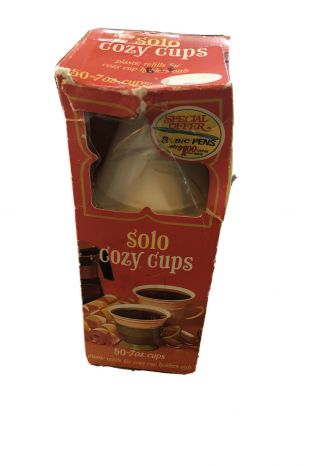 Vintage Solo Cozy Cups (50) 7 Oz Refills For Cozy Cup Holders Box