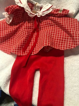 Vintage Cabbage Patch Kids Plaid Red Dress With Tights Outfit