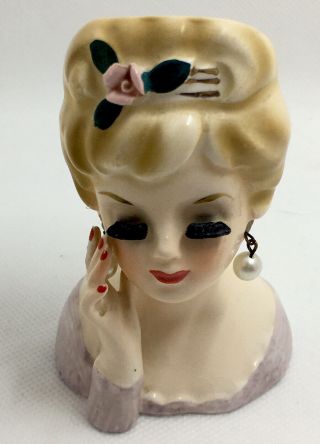 Vintage 1961 Inarco E - 480? Lady Head Vase 3.  5”