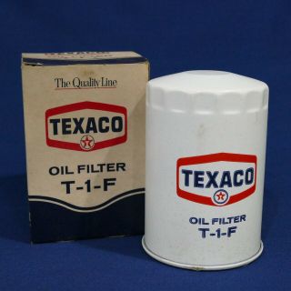 Vintage Nos Texaco Oil Filter T - 1 - F Cross Reference Fram Ph - 8a Or Ac Pf - 2