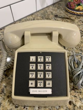 Vintage Comdial Phone Model 2500 - As Beige Touchtone Desk Model Exc