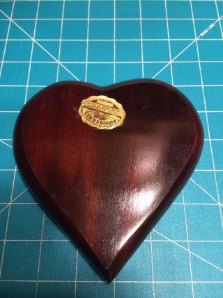 4 VINTAGE SOLID MAHOGANY WOOD CANDY DISHES - HEART DIAMOND CLUB SPADE CARD SUITS 3
