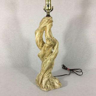 Faux Driftwood Lamp Mid Century Atomic Lighting Chalkware