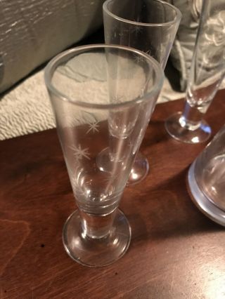 Mid Century Atomic Starburst Decanter Bar Set with 6 Glasses 3