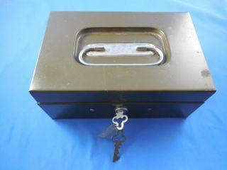 Vintage Metal Lock Box With Keys Asco Art Steel Co.  Sign Of Satisfaction Paper