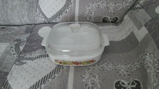 Vintage Corning Ware Spice Of Life Casserole Dish & Lid Le Romarin A10b 10 X 10
