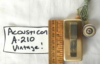 Vtg Acousticon Hearing Aid Model A - 210 Gold Tone Old Medical Device Transistors