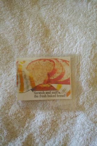 RARE vintage 80 ' s scratch sniff sticker scented 3M Test prototype baked bread 3