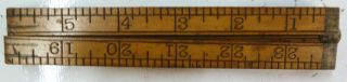 Vintage Wood & Brass 24 In.  Folding Ruler,  It 