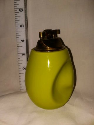 Vintage Royal Haeger Pottery Table Lighter Mid - Century Modern Green Dundee Ill.