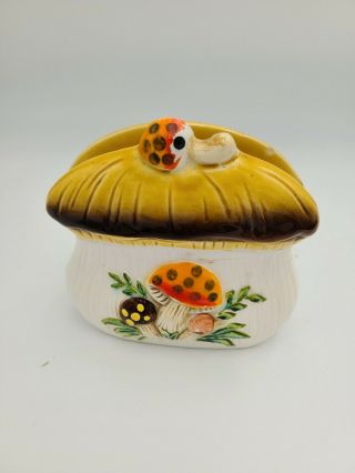 Vintage Merry Mushroom Ceramic Napkin Holder Sears Roebuck 1978 Japan