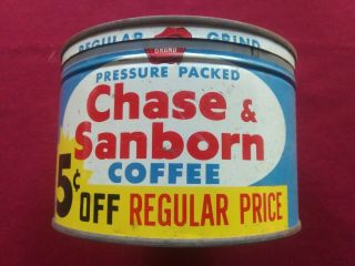Vintage Chase & Sanborn 1 Lb.  Coffee Can U.  S.  A.