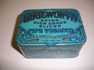 Vintage Edgeworth Extra Sliced Pipe Tobacco Tin With Hinged Lid