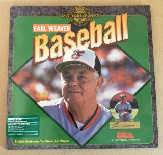 Vintage Electronic Arts Earl Weaver Baseball - 1987 - Ibm Pc/tandy