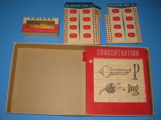 VTG 1964 CONCENTRATION Board Game Milton Bradley 7TH EDITION Rolomatic Puzzle 2