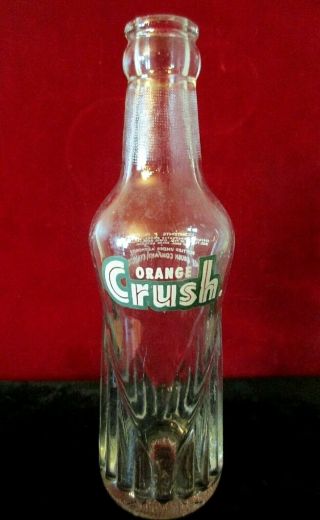Vintage Orange Crush Bottle 7 Oz.  Bottle Duraglass Bottle Bridgeton Nj 1958