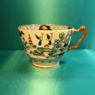 Vintage Gaudy Blue Willow Tea Cup Fine Bone China Crown Staffordshire England