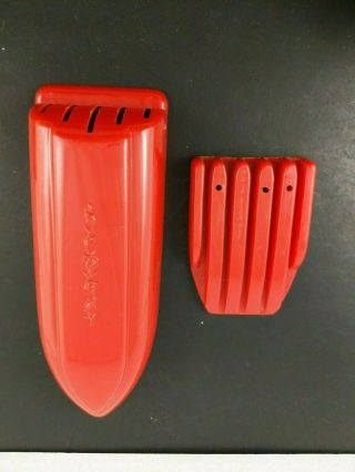 Vinage Lustro Ware Knife Rack Red Plastic Mid Century Kitchen Decor Wall Mounted