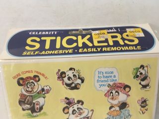 1983 Celebrity Mark 1 Stickers Panda Bears I love You Surprise Hot Shot Baby 2
