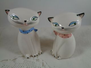 Vtg.  Holt Howard 1958 Siamese Cat Cozy Kitten Salt & Pepper Shakers Squeaker