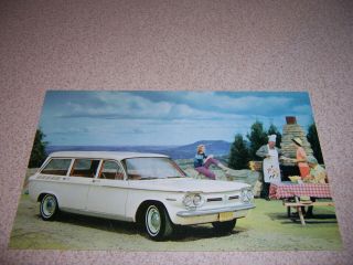 1962 Chevrolet Corvair Station Wagon,  Vtg Dealer Postcard