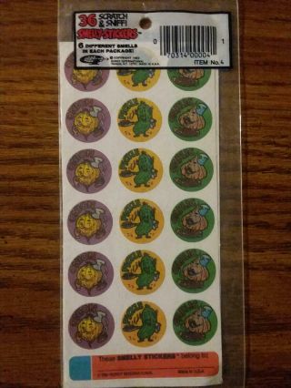 Vintage Scratch and Sniff Stinky Stickers Gordy International never opened Matte 2