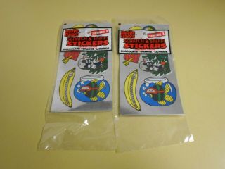 2 Pks Vintage Favorite Flavors Scratch & Sniff Stickers Gordy International 1983