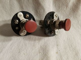2 Vintage 1920s Broadcast Radio Push Pull Tube Filament Switches (part 27)