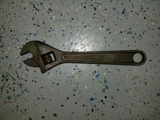 Vintage Peck Stowe & Wilcox 8 " Adjustable Wrench Forged Steel Made In Usa