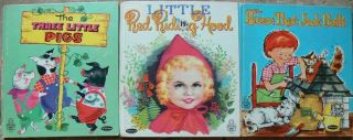 3 Vintage Whitman Tell - A - Tale Books Little Red Riding Hood,  Three Little Pigs,