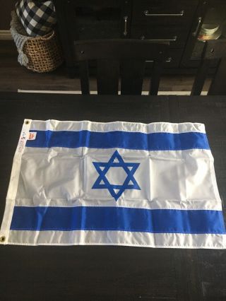 Vintage 1972 2’x3’ Israel National Flag Dettra Dura - Lite 95 Nylon