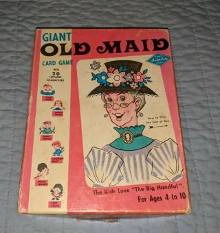 Vintage Built - Rite Giant Old Maid Card Game 1960 