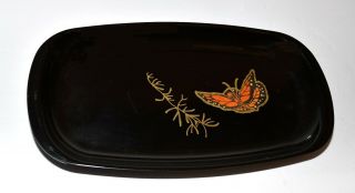 Vintage Mid Century Modern Couroc Phenolic Monarch Butterfly Tray 12.  5x6.  75 Usa