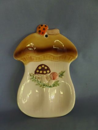 Vintage Merry Mushroom Ceramic Double Spoon Rest Sears Japan