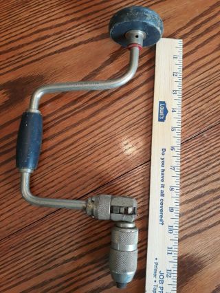 Vintage Stanley Hand Brace Drill Stanley Handyman No.  H1253a Made In The Usa