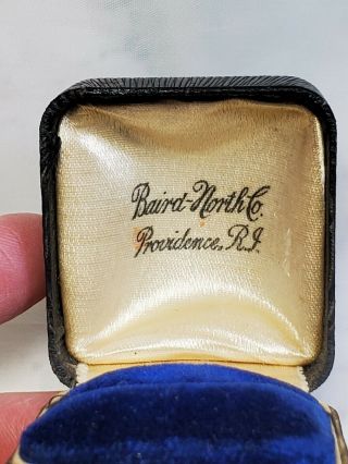 Vintage Ring Box - Blue Velvet Interior Baird - North Co.  Providence Rhode Island