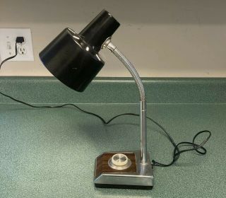Vintage 1970’s Mobilite Dimmable Desk Lamp Chrome Flexible Goose Neck