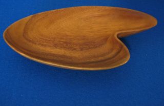 Vintage Mid Century Boomerang Teak Wood Bowl Unusual