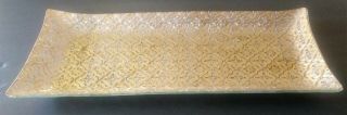 Vintage Georges Briard Gold Iberia Glass Rectangle Dish Tray Platter 16.  5 " X 7 "