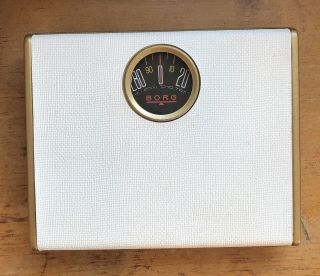 Vintage Borg White Woven Bathroom Scale: Made In Usa Mid Century Modern