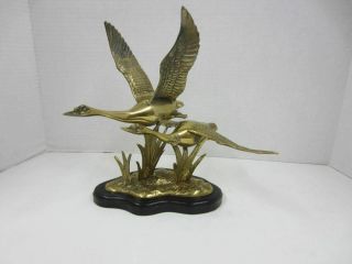 Mid Century Modern Brass Flying Geese Art Sculpture Made In Korea