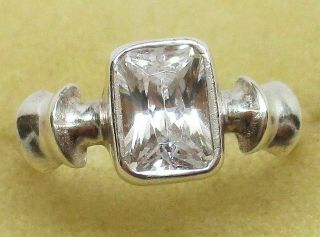 Vintage 925 Sterling Silver Southwestern Clear Stone Ring (size: 5.  75) L@@k