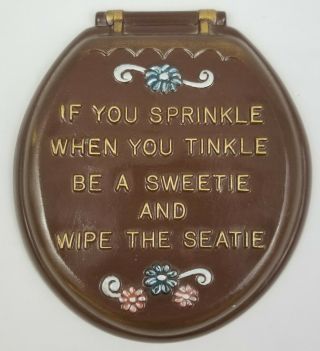 Vintage Ceramic Bathroom Plaque Toilet If You Sprinkle When You Tinkle
