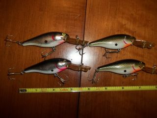 4 Vintage Rebel Double Deep Shad Fishing Lures Pike Musky Bass Boat R