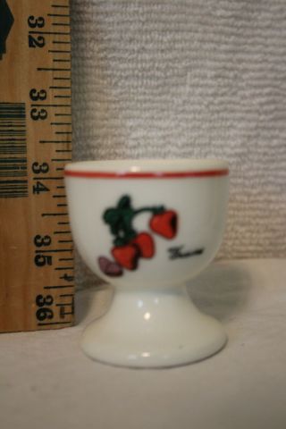 Egg Cup Cook Line France Strawberries Porcelain Kitchy Egg Collectible