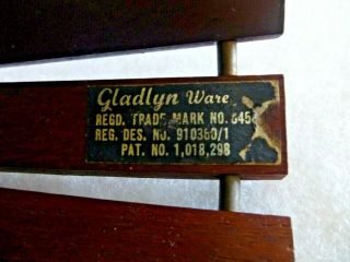 Vintage 1960 ' s Wooden Gladlyn Ware Plant Pot Holder Mid - Century Teak 2