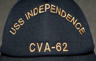 Vintage USS Independence CVA - 62 CV - 62 Aircraft Carrier Crew Ballcap Hat 2
