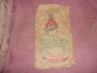 Vintage Sherwin Williams Cover The Earth Linseed Oil Meal Burlap Bag Or Sack