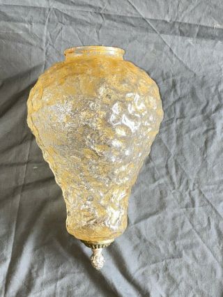 Vintage Hanging Swag Lamp Frosted Glass Prisms Hollywood Regency